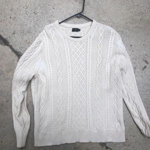 White J. Crew cable knit Large sweater. Average condition.